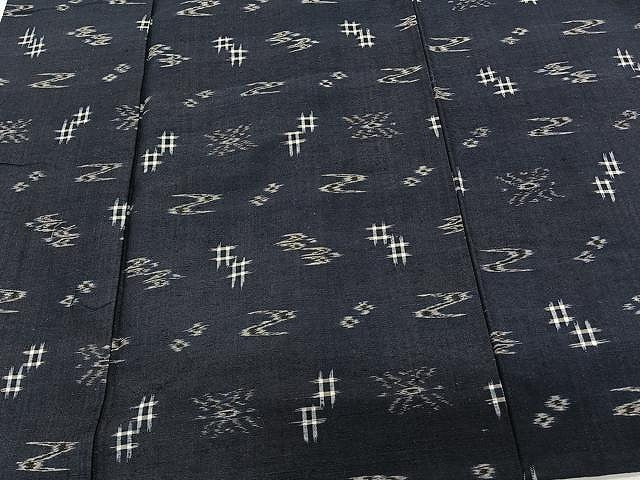 平和屋着物▽本場琉球絣紬　単衣　正絹　逸品　CAAX2485xi