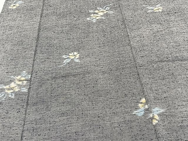 平和屋着物▽上質な紬 単衣 舞花文 正絹 逸品 CAAX2488xi