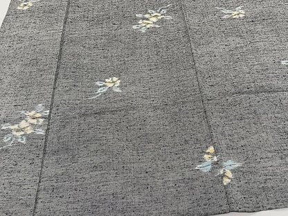 平和屋着物▽上質な紬 単衣 舞花文 正絹 逸品 CAAX2488xi