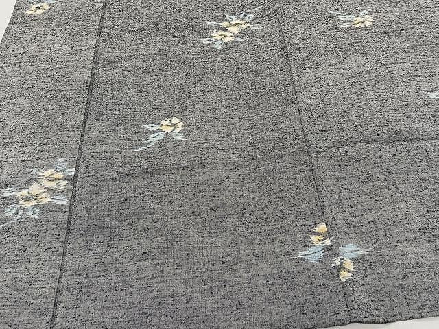 平和屋着物▽上質な紬 単衣 舞花文 正絹 逸品 CAAX2488xi