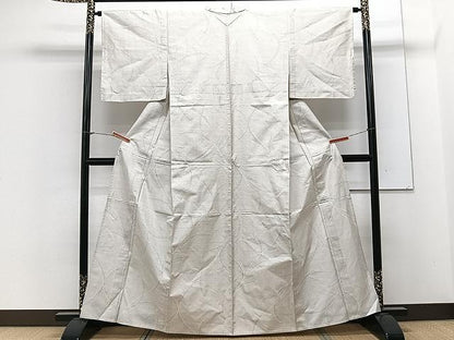 平和屋着物▽本場大島紬 白大島 単衣 ９マルキ 抽象文様 正絹 逸品 CAAX2489xi