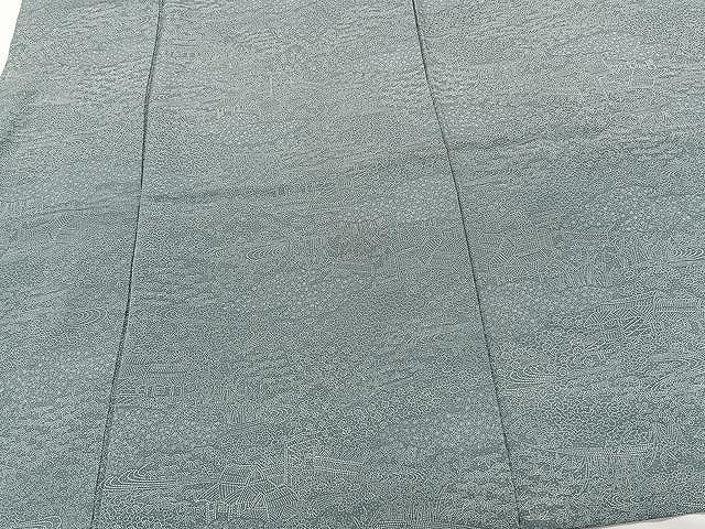 平和屋着物▽江戸小紋 単衣 風景花文 正絹 逸品 CAAX2493xi