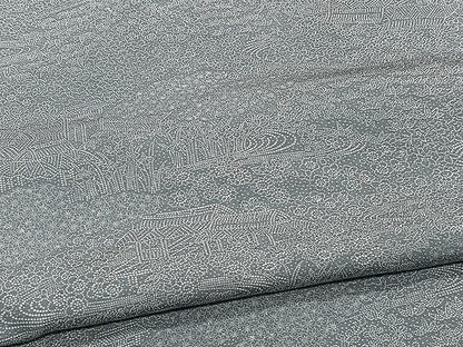平和屋着物▽江戸小紋 単衣 風景花文 正絹 逸品 CAAX2493xi