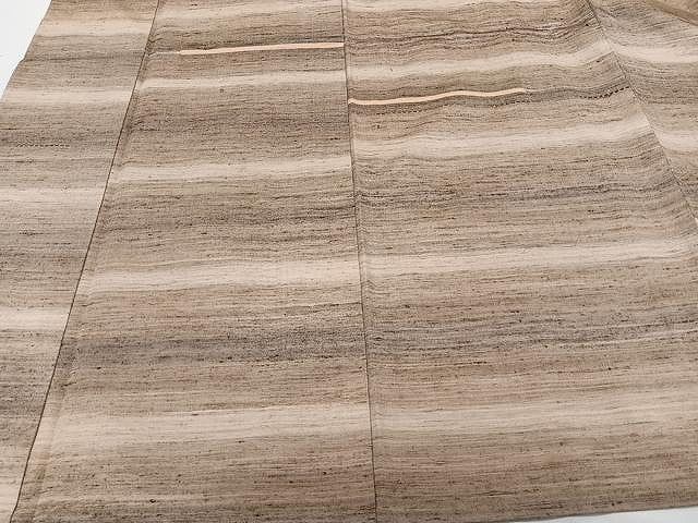 平和屋着物▽上質な紬 単衣 メガネ織 横段文 正絹 逸品 CAAX2494xi