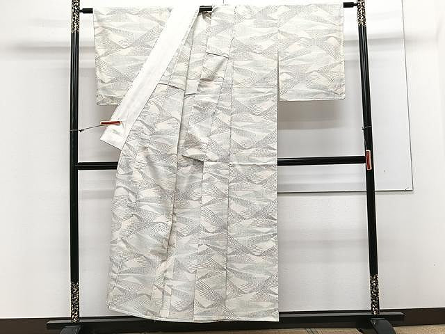 平和屋着物▽本塩沢　単衣　抽象文様　正絹　逸品　CAAX2495xi