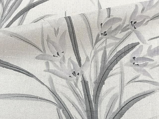 平和屋着物▽訪問着 単衣 紬地 手描き 草花文 正絹 逸品 CAAX2496xi