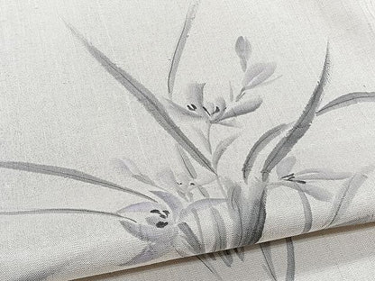 平和屋着物▽訪問着 単衣 紬地 手描き 草花文 正絹 逸品 CAAX2496xi
