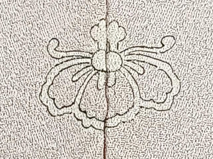 平和屋着物▽上質な色無地 単衣 紗綾形地紋 灰桜色 正絹 逸品 CAAX2498xi