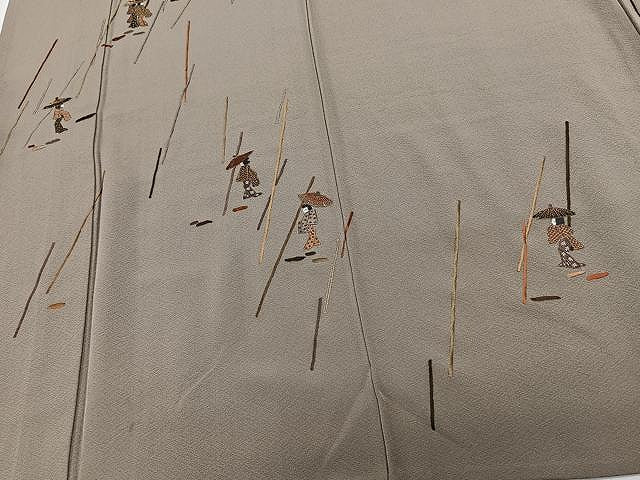 平和屋着物▽訪問着 単衣 総刺繍 人物文 正絹 逸品 CAAX2506xi