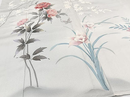 平和屋着物▽訪問着 単衣 花蝶文 正絹 逸品 CAAX2511xi