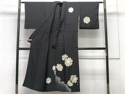 平和屋着物▽訪問着　単衣　絞り　雪輪花文　金彩　正絹　逸品　CAAX2512xi
