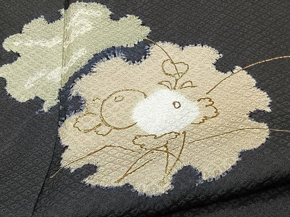 平和屋着物▽訪問着　単衣　絞り　雪輪花文　金彩　正絹　逸品　CAAX2512xi