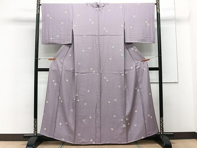 平和屋着物▽上質な小紋　単衣　源氏香　正絹　逸品　CAAX2516xi