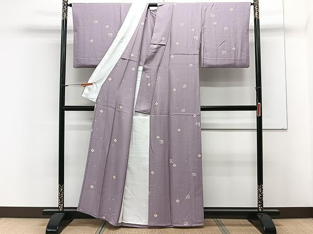 平和屋着物▽上質な小紋　単衣　源氏香　正絹　逸品　CAAX2516xi