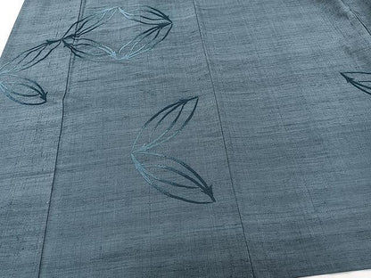 平和屋着物▽中国三大刺繍 相良刺繍 総刺繍 色留訪問着 単衣 紬地 七宝松葉文 藍色 正絹 逸品 未使用 CAAX2517xi