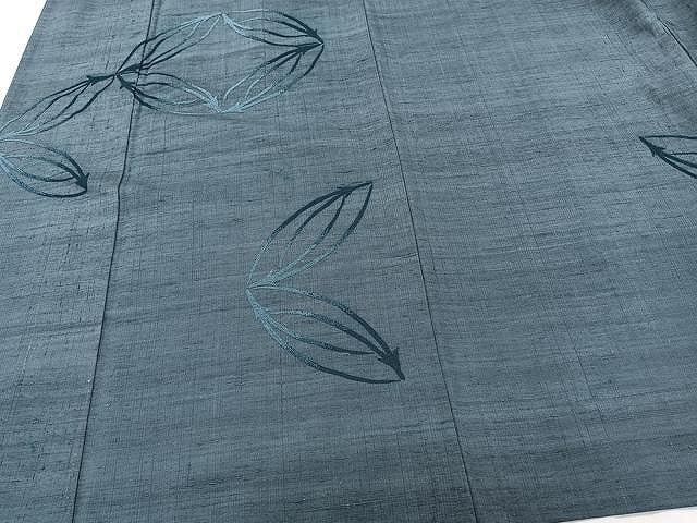 平和屋着物▽中国三大刺繍 相良刺繍 総刺繍 色留訪問着 単衣 紬地 七宝松葉文 藍色 正絹 逸品 未使用 CAAX2517xi