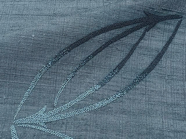 平和屋着物▽中国三大刺繍 相良刺繍 総刺繍 色留訪問着 単衣 紬地 七宝松葉文 藍色 正絹 逸品 未使用 CAAX2517xi