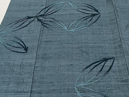 平和屋着物▽中国三大刺繍 相良刺繍 総刺繍 色留訪問着 単衣 紬地 七宝松葉文 藍色 正絹 逸品 未使用 CAAX2517xi