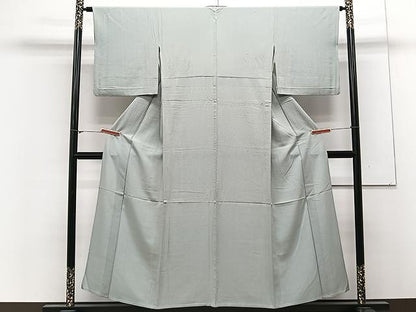 平和屋着物▽上質な色無地 単衣 柳鼠色 正絹 逸品 CAAX2520xi