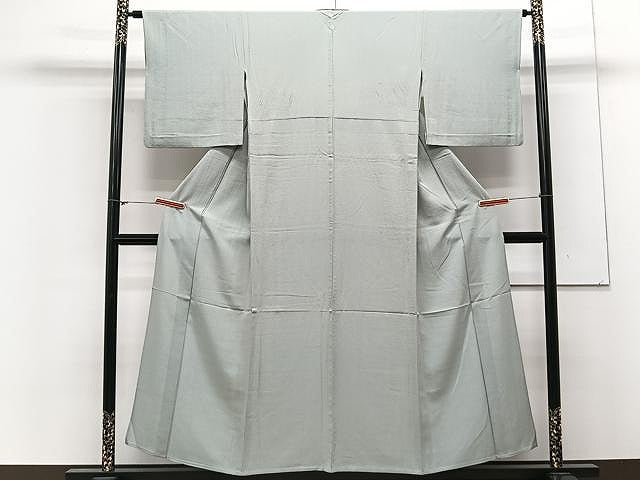 平和屋着物▽上質な色無地 単衣 柳鼠色 正絹 逸品 CAAX2520xi
