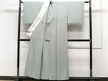 平和屋着物▽上質な色無地 単衣 柳鼠色 正絹 逸品 CAAX2520xi
