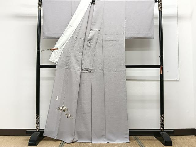 平和屋着物▽京加賀友禅 百貫達雄 色無地 単衣 素色 正絹 逸品 CAAX2522xi