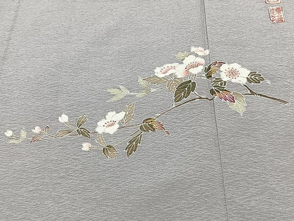 平和屋着物▽京加賀友禅 百貫達雄 色無地 単衣 素色 正絹 逸品 CAAX2522xi