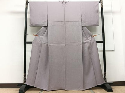 平和屋着物▽上質な色無地 単衣 薄葡萄色 正絹 逸品 CAAX2524xi