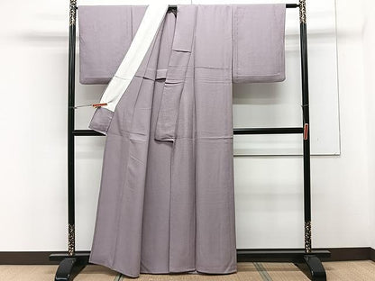 平和屋着物▽上質な色無地 単衣 薄葡萄色 正絹 逸品 CAAX2524xi