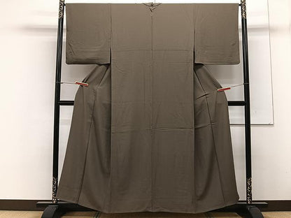 平和屋着物▽上質な色無地 単衣 空五倍子色 健勝苑扱い 正絹 逸品 CAAX2525xi