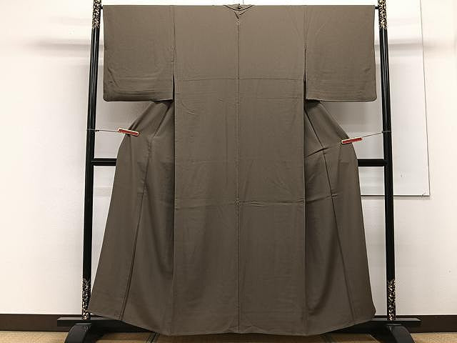 平和屋着物▽上質な色無地 単衣 空五倍子色 健勝苑扱い 正絹 逸品 CAAX2525xi