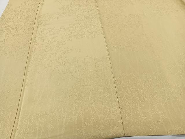 平和屋着物▽上質な色無地 単衣 枝葉地紋 木蘭色 正絹 逸品 CAAX2526xi