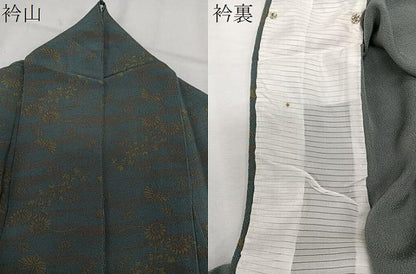 平和屋着物▽上質な小紋　単衣　花蝶文　鬼しぼ縮緬　正絹　逸品　CAAX2527xi