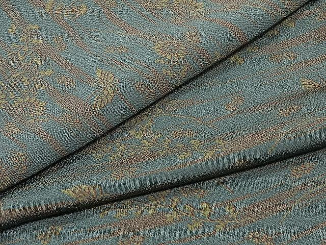 平和屋着物▽上質な小紋　単衣　花蝶文　鬼しぼ縮緬　正絹　逸品　CAAX2527xi