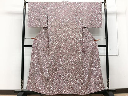 平和屋着物▽上質な小紋 単衣 菊 正絹 逸品 CAAX2529xi