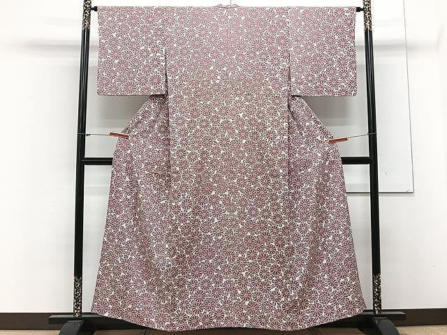 平和屋着物▽上質な小紋 単衣 菊 正絹 逸品 CAAX2529xi