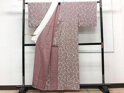 平和屋着物▽上質な小紋 単衣 菊 正絹 逸品 CAAX2529xi