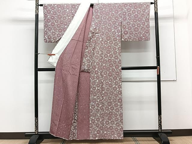 平和屋着物▽上質な小紋 単衣 菊 正絹 逸品 CAAX2529xi
