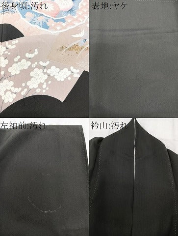 平和屋着物■豪華黒留袖 刺繍 花鳥文 金銀彩 正絹 逸品 CAAX2531xi