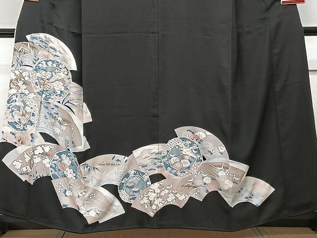 平和屋着物■豪華黒留袖 刺繍 花鳥文 金銀彩 正絹 逸品 CAAX2531xi