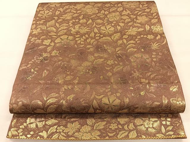 平和屋着物◎六通柄袋帯 花鳥文 金糸 正絹 逸品 CAAX2804id