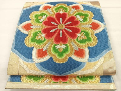 平和屋着物◎六通柄袋帯　唐織　正倉院花文　金銀糸　正絹　逸品　CAAX2805id