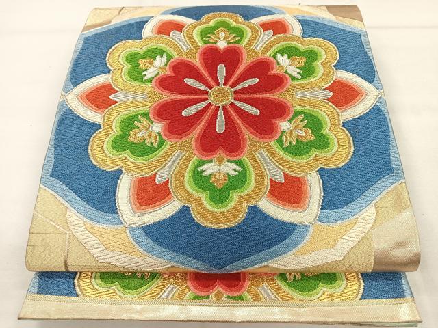 平和屋着物◎六通柄袋帯　唐織　正倉院花文　金銀糸　正絹　逸品　CAAX2805id