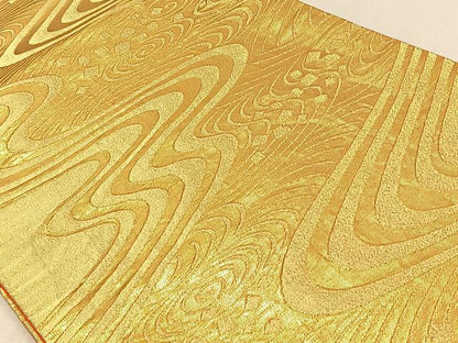 平和屋着物◎全通柄袋帯　敗れ色紙流水文　金糸　CAAX2810id
