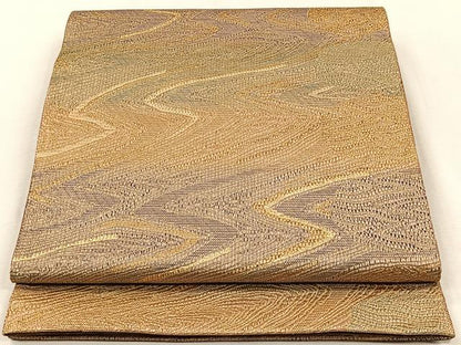 平和屋着物◎六通柄袋帯　霞文　金糸　正絹　逸品　CAAX2819id