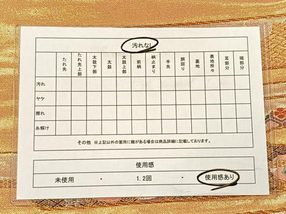 平和屋着物◎六通柄袋帯 唐織 エ霞花蝶文 金糸 正絹 逸品 CAAX2848id