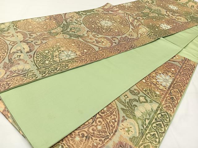 平和屋着物◎六通柄袋帯　絵皿更紗唐草文　正絹　逸品　CAAX2889id