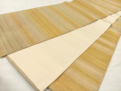 平和屋着物◎西陣 全通柄袋帯 霞文 金糸 正絹 逸品 CAAX2904id