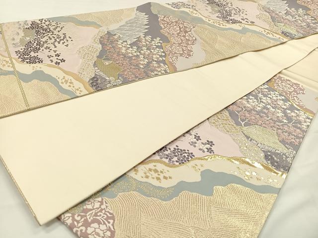 平和屋着物◎六通柄袋帯 唐織 洛北春秋抄 金銀糸 正絹 逸品 CAAX2908id