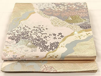 平和屋着物◎六通柄袋帯 唐織 洛北春秋抄 金銀糸 正絹 逸品 CAAX2908id